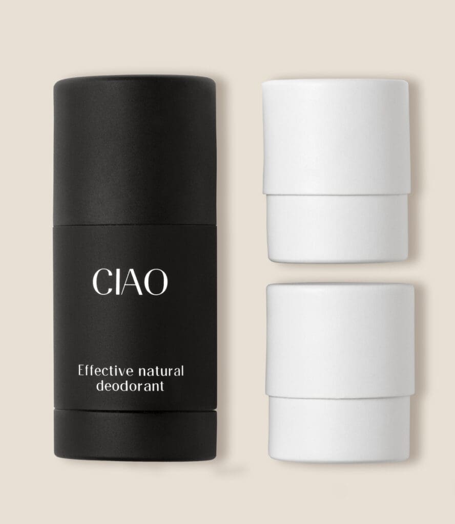 CIAO Natural Stick Deodorant with Reusable Metal Case and 2 Refills. Ilu Hub - Natural Organic Clean Skincare Products Makeup Haircare